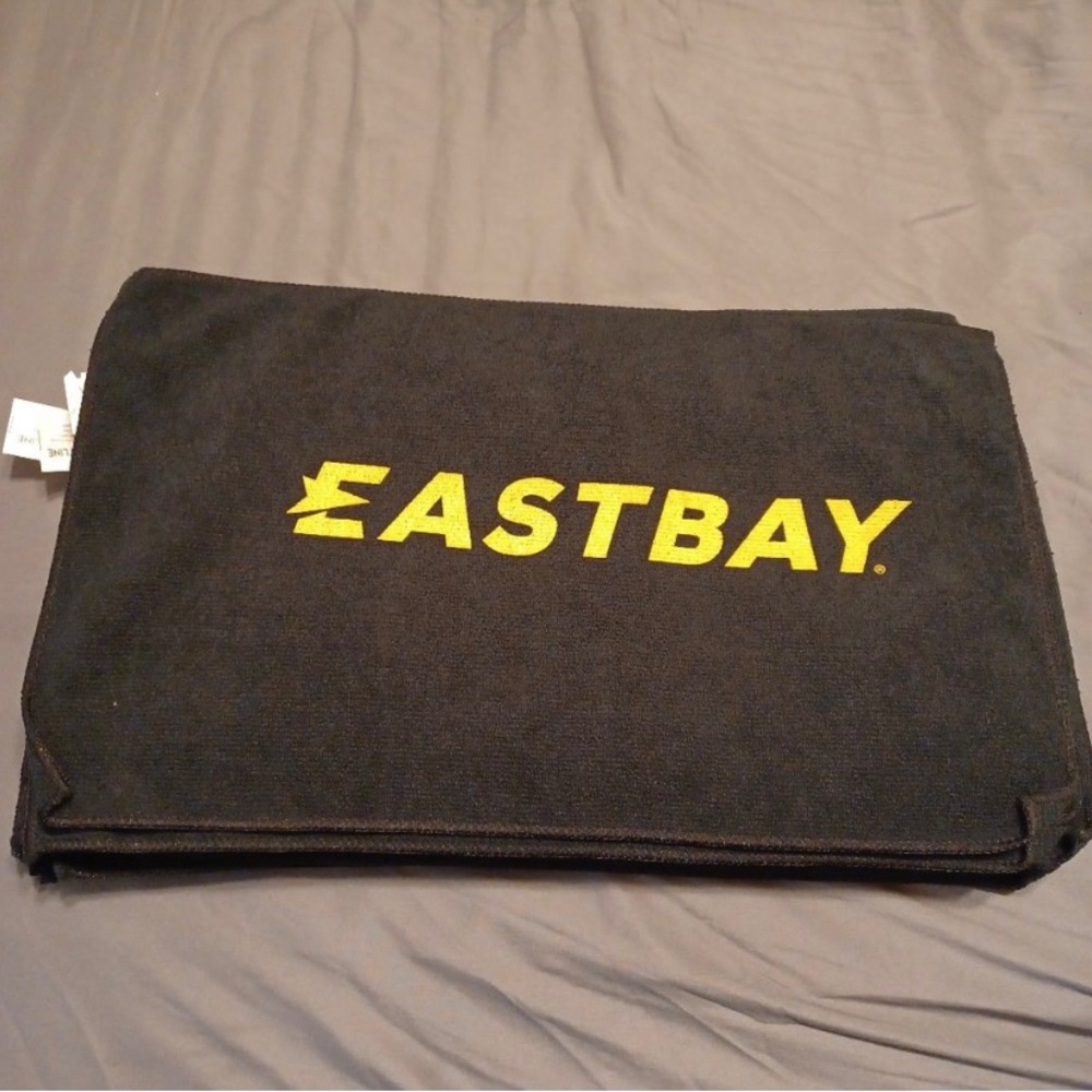 Eastbay rally Towel 13in x 15in black yellow rag vintage rare memorabilia spot